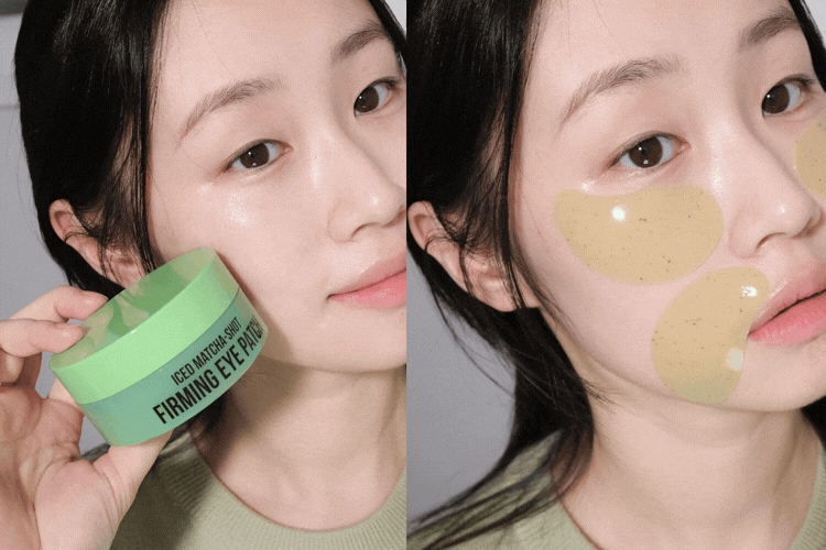 아모레베이직 아이스 말차샷 퍼밍 아이패치 사용 이미지