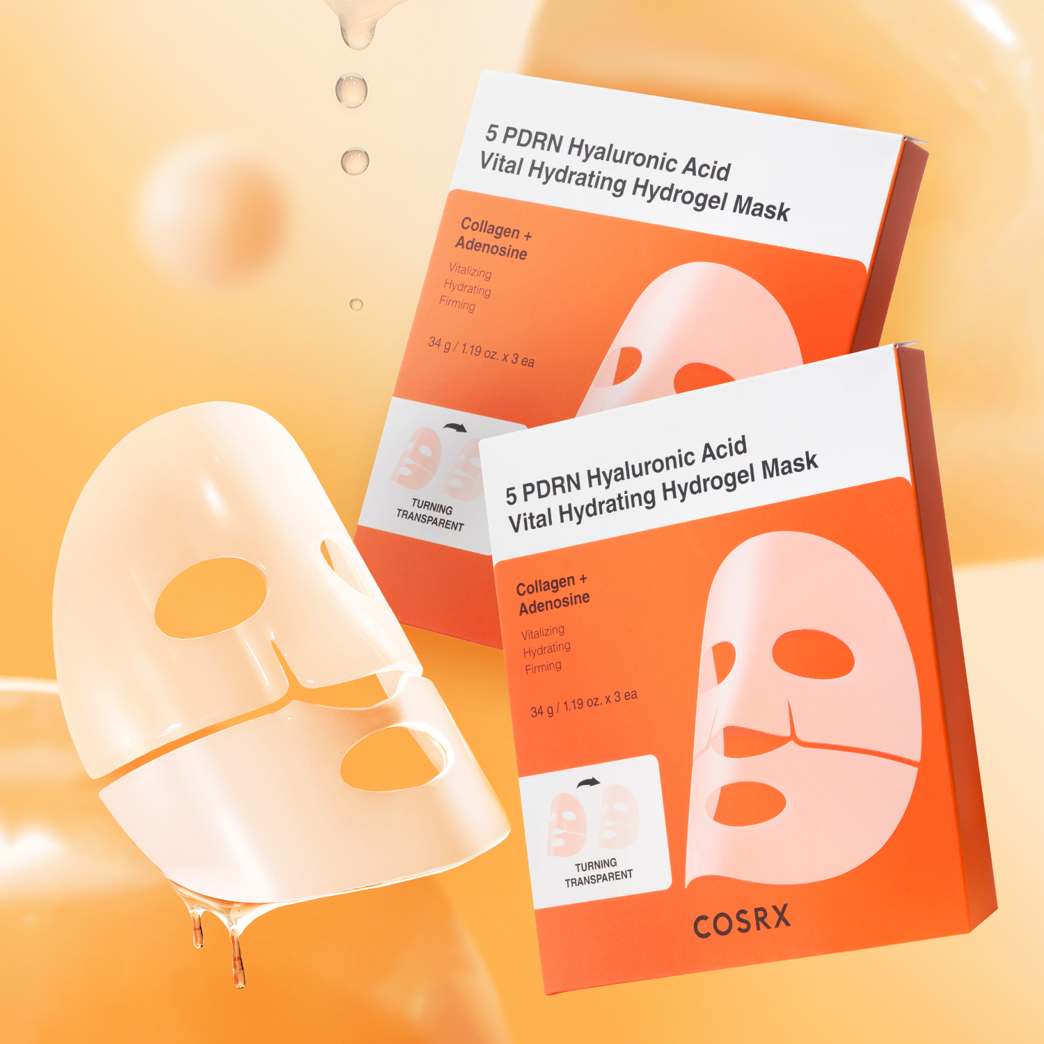 [더블] 5 PDRN 히알루론산 바이탈 하이드로겔 마스크(3매입), 2개