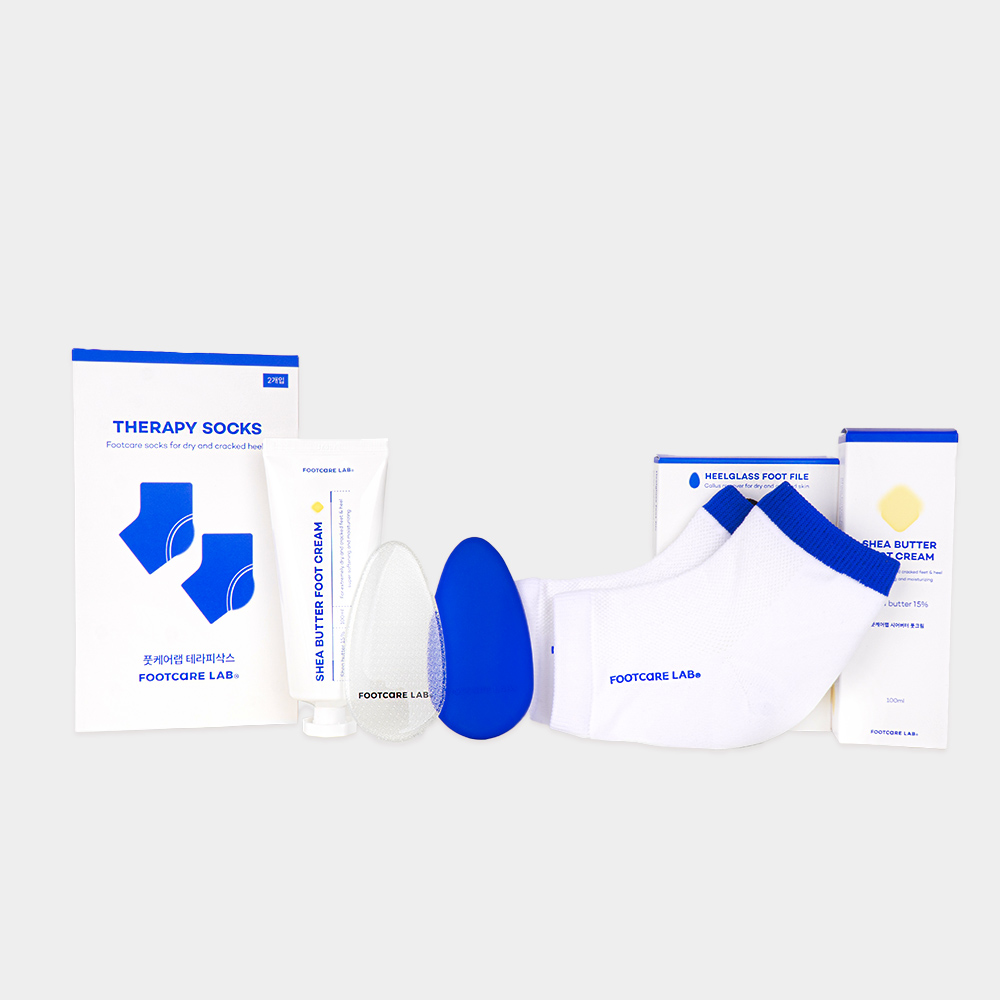 풋케어랩 발각질케어 세트 (힐글래스+힐크림+테라피삭스+젤리케이스)
