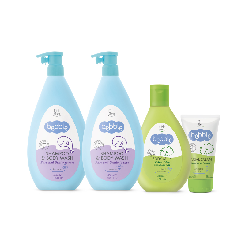 베블 신생아 유아 목욕&보습 세트 (라벤더워시 400ml 2개+바디밀크+페이셜크림)