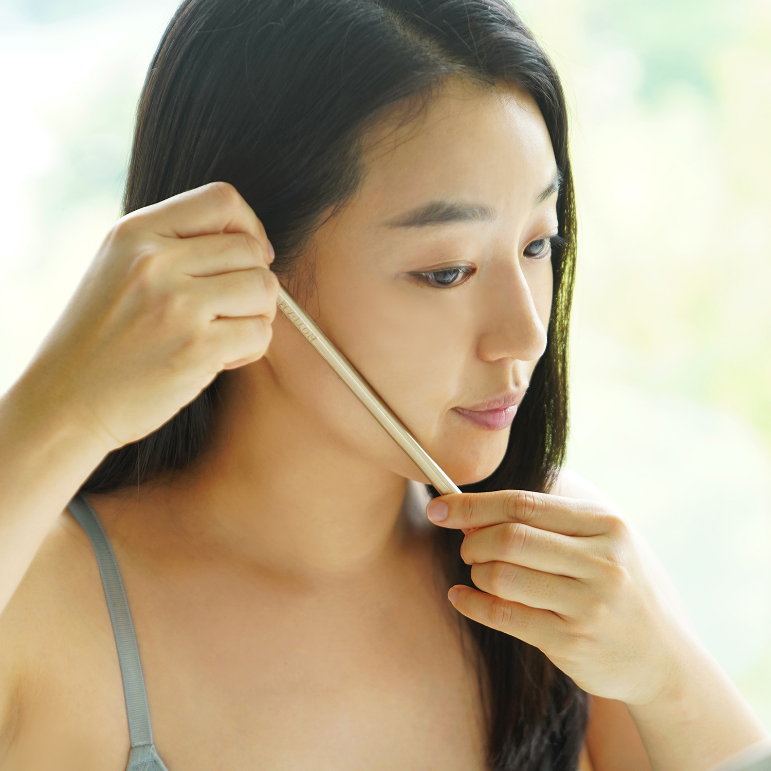 방짜유기 미니 스틱 괄사 마사지기 길이 : 약) 18CM