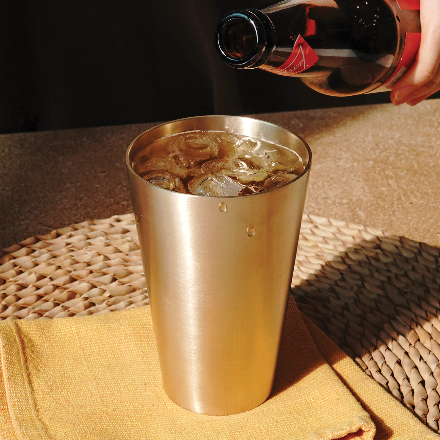 놋담 방짜유기 롱 맥주컵