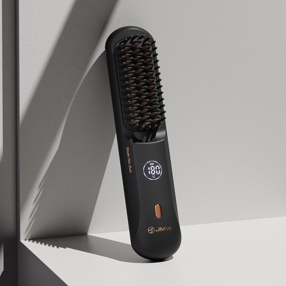 볼륨온 무선 브러쉬 빗 고데기 매직기 음이온 정전기방지 어댑터 증정