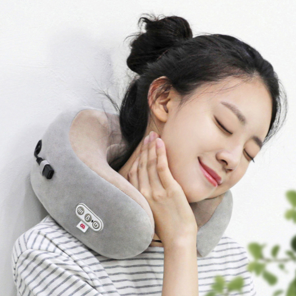 트래블러 여행용 목 쿠션 베개 마사지기