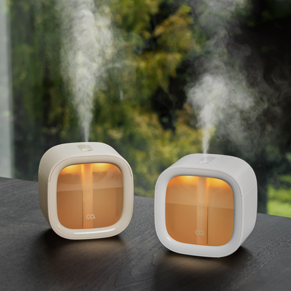 스퀘어 무선 미니 가습기 탁상용 사무실 휴대용 소형 책상 usb 캠핑 필터 충전식