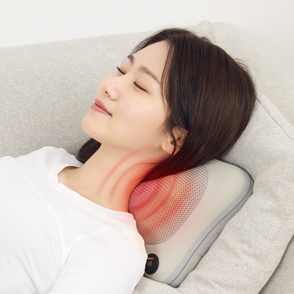 무선 바디케어 마사지기 전신 목 승모근 어깨 허리 종아리 온열 휴대용 안마기 쿠션