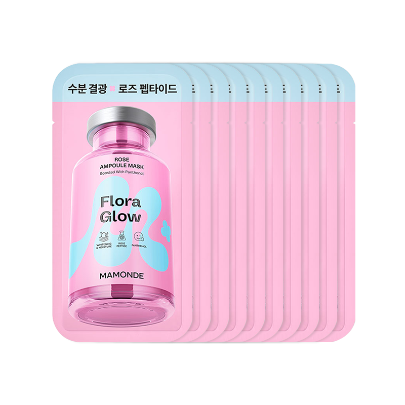 [본품 10매+판촉 10매] 플로라글로우 로즈 앰플 마스크팩 상품 이미지 2