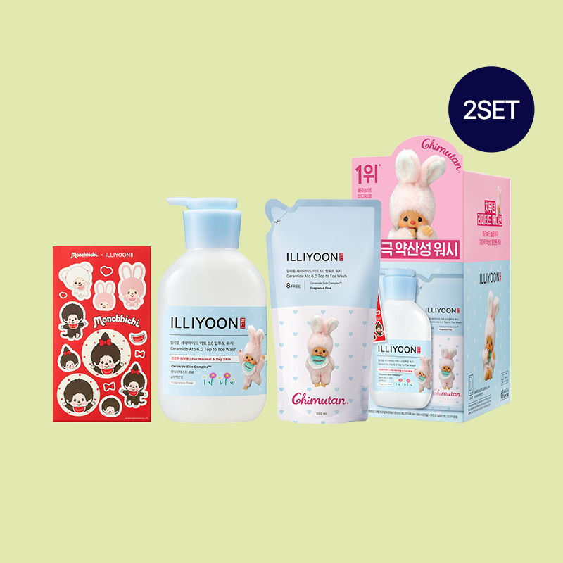 [2입] [몬치치콜라보] [본품+리필] 세라마이드 아토 6.0 탑투토워시 (500ml+500ml)x2 상품 이미지 2