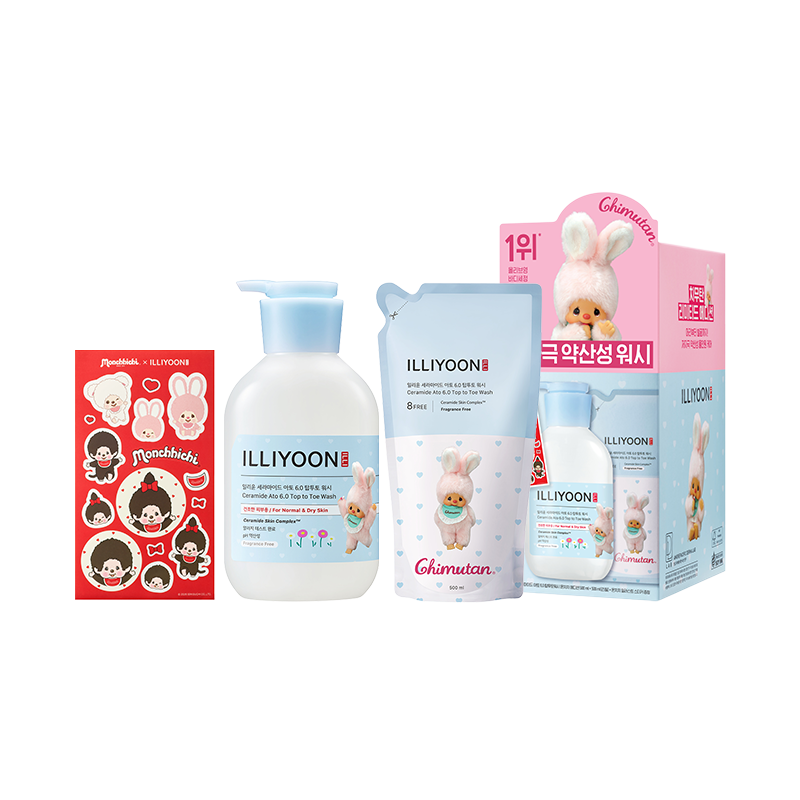 [2입] [몬치치콜라보] [본품+리필] 세라마이드 아토 6.0 탑투토워시 (500ml+500ml)x2 상품 이미지 3