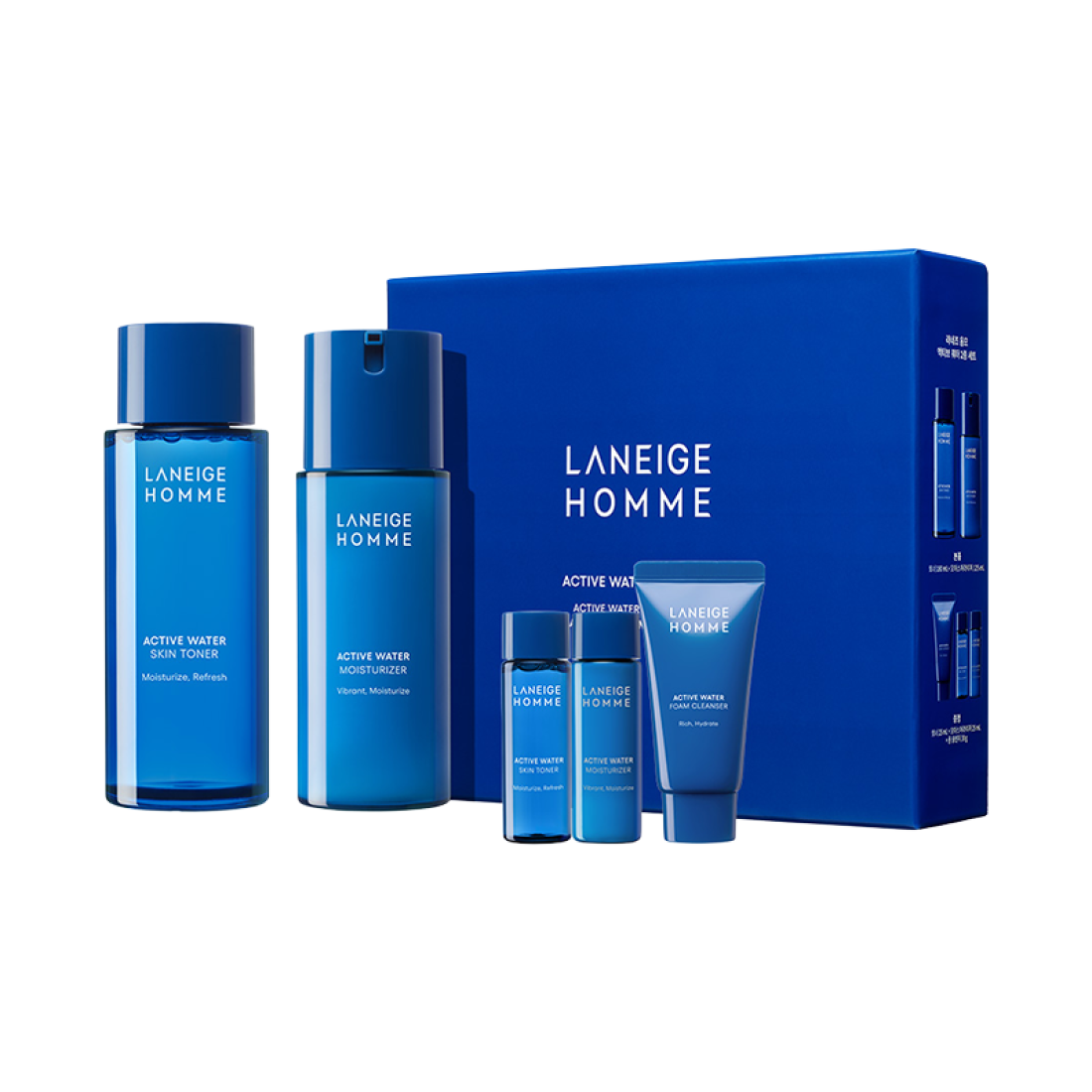 옴므 액티브 워터 2종 세트 (스킨 180ml+모이스처라이저 125ml) 상품 이미지 2
