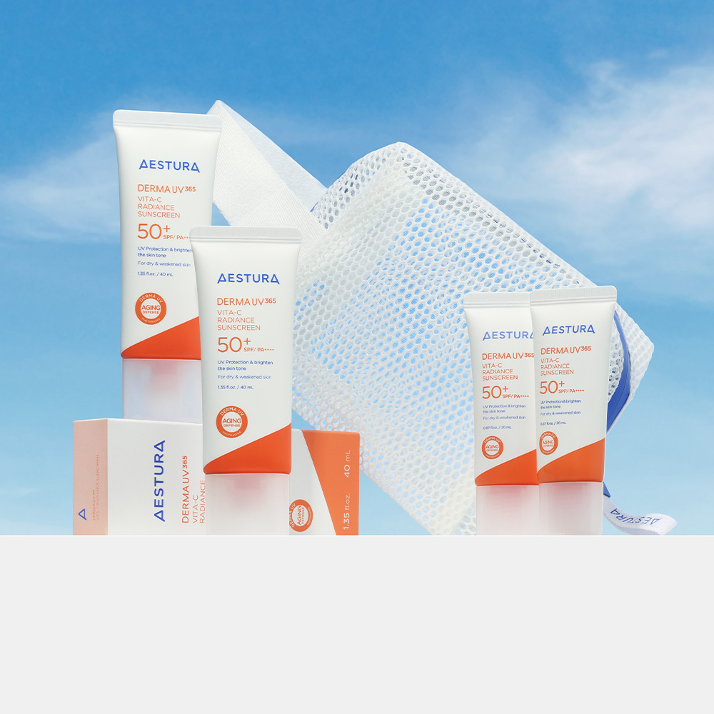 [한정기획] 더마UV365 비타C 광채수분 선크림 40mlX2개 SPF50+ PA++++(본품1개 용량+매쉬파우치 추가 증정) 상품 이미지 1