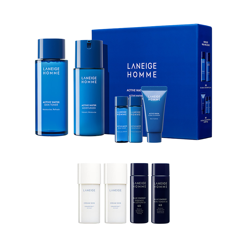 옴므 액티브 워터 2종 세트 (스킨 180ml+모이스처라이저 125ml)