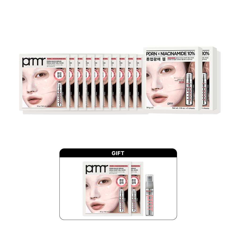[더블] 피디알엔-나이아10 세럼 메가 샷 겔 마스크세트 34g*5