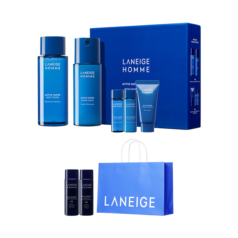 옴므 액티브 워터 2종 세트 (스킨 180ml+모이스처라이저 125ml)