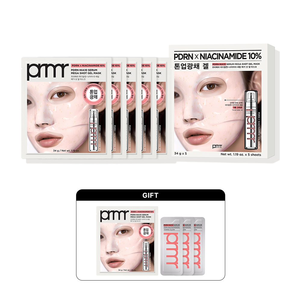 피디알엔-나이아10 세럼 메가 샷 겔 마스크 세트 34g*5매