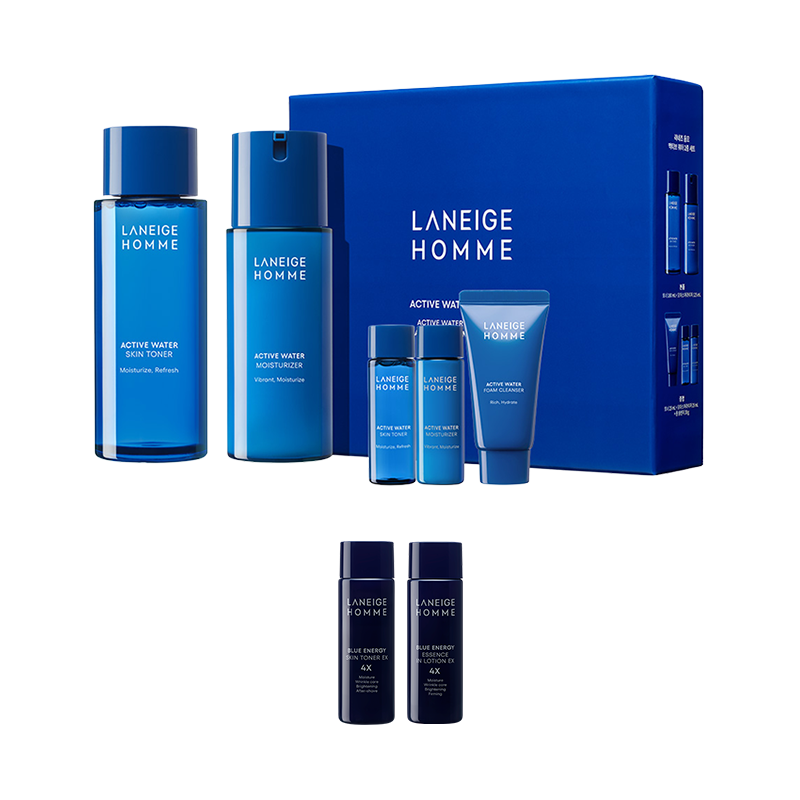 옴므 액티브 워터 2종 세트 (스킨 180ml+모이스처라이저 125ml)