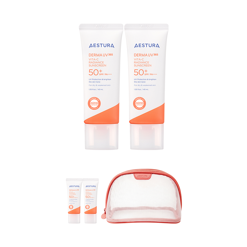 [더블] 더마UV365  비타C 광채수분 선크림 40mlX2개 SPF50+ PA++++(본품 1개 용량 추가 증정)