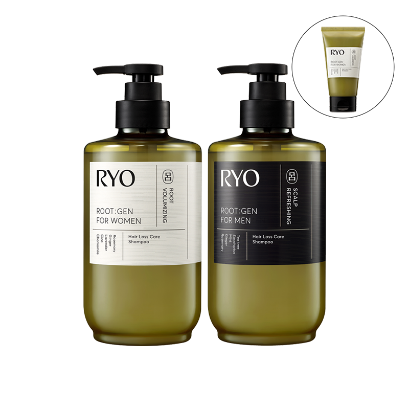 루트젠 탈모증상전문케어 여성 샴푸+남성 샴푸 (515ml/515ml) 상품 이미지 1