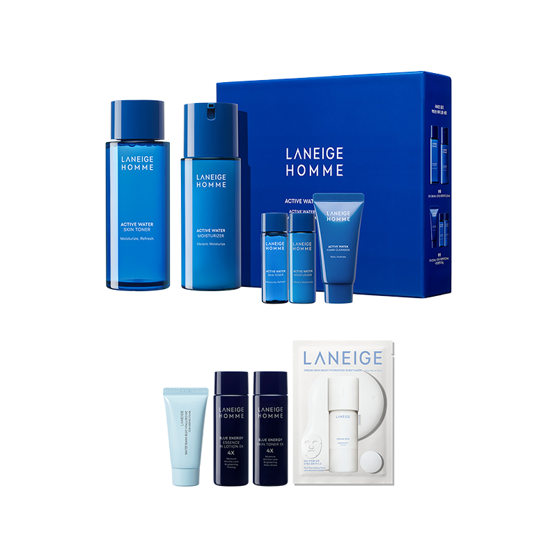 옴므 액티브 워터 2종 세트 (스킨 180ml+모이스처라이저 125ml)