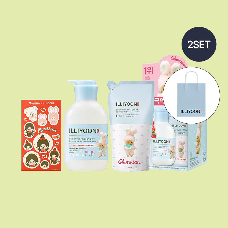 [2입] [몬치치콜라보] [본품+리필] 세라마이드 아토 6.0 탑투토워시 (500ml+500ml)x2 상품 이미지 1