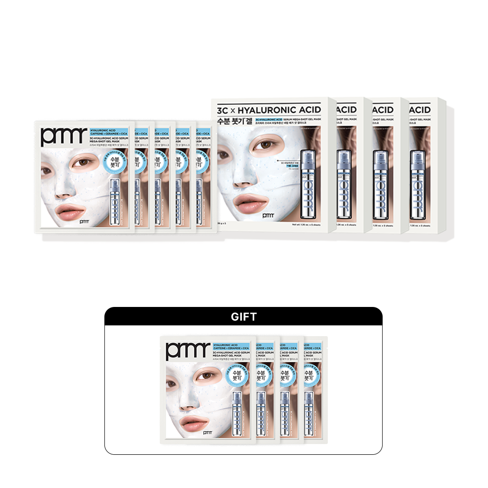[4개 SET] NEW 3C-히알루론산 세럼 메가 샷 겔 마스크 세트 36g*5매X4개(총 20매)