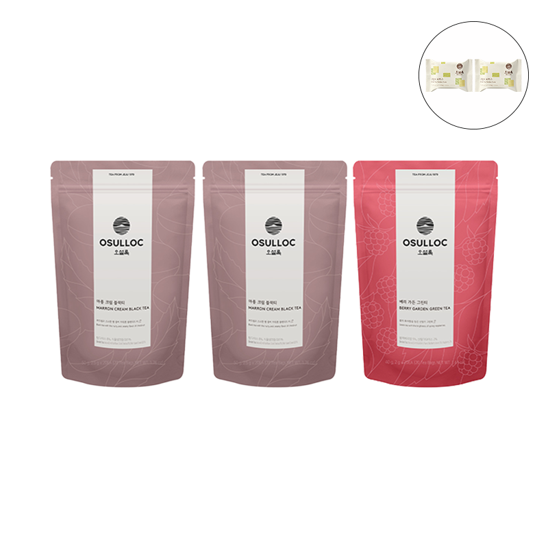 베리 가든 그린티 20입 1PACK + 마롱 크림 블랙티 20입 2PACK (원산지:상세설명참조)