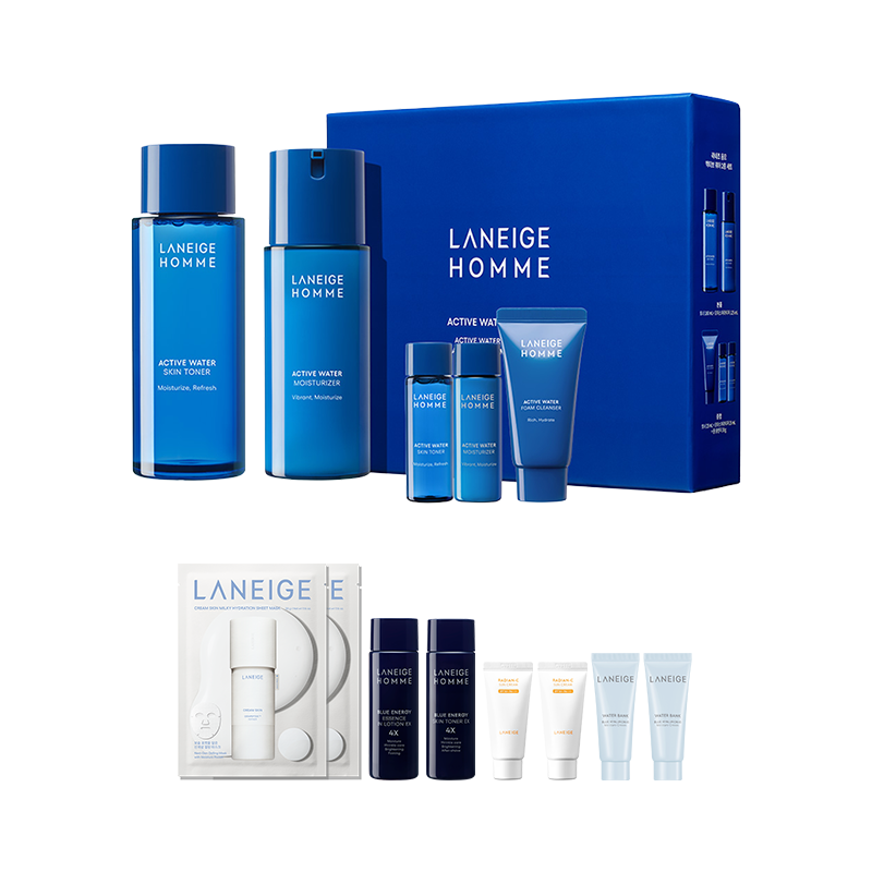 옴므 액티브 워터 2종 세트 (스킨 180ml+모이스처라이저 125ml)