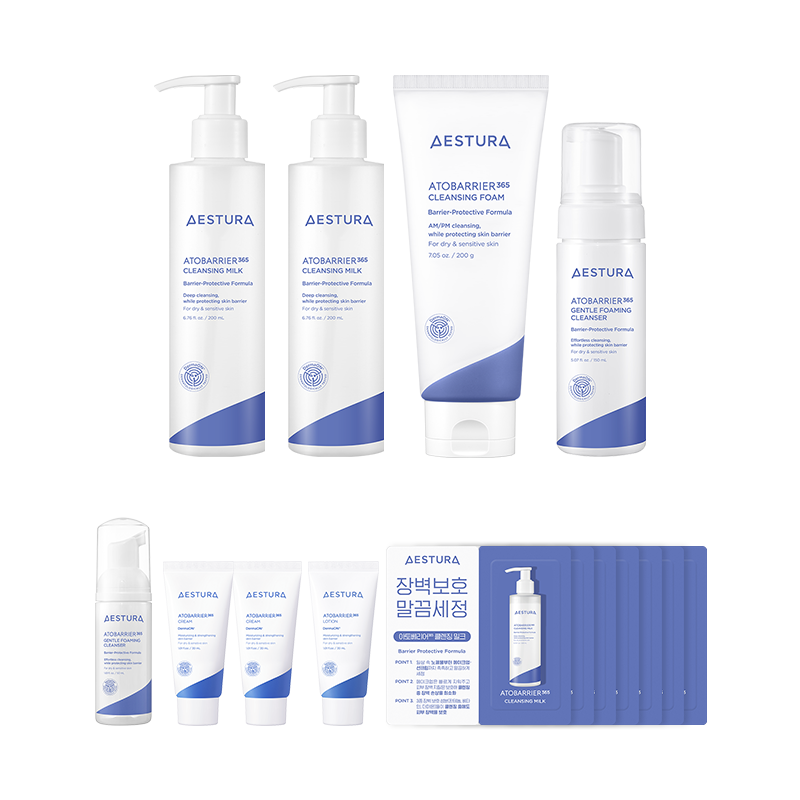 [4입] 아토베리어365 클렌징밀크 200ml*2개+클렌징폼 200g1개+젠틀 포밍클렌저 150ml1개 상품 이미지 1