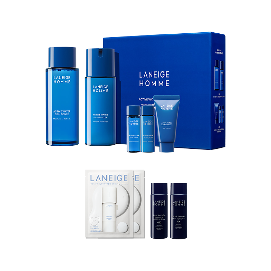 옴므 액티브 워터 2종 세트 (스킨 180ml+모이스처라이저 125ml) 상품 이미지 1