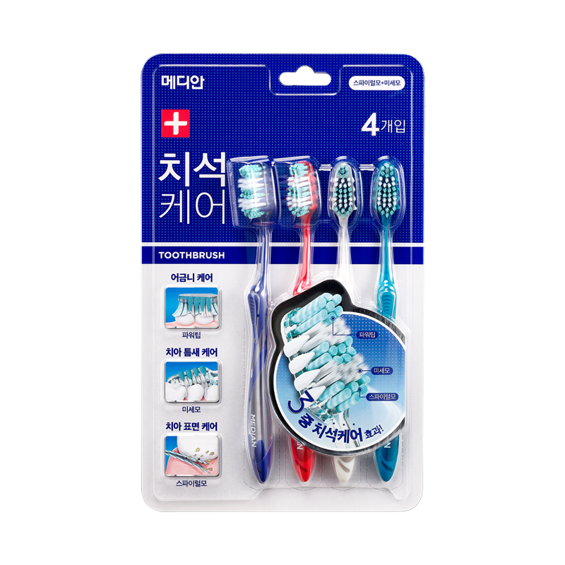 NEW 치석케어칫솔 4입