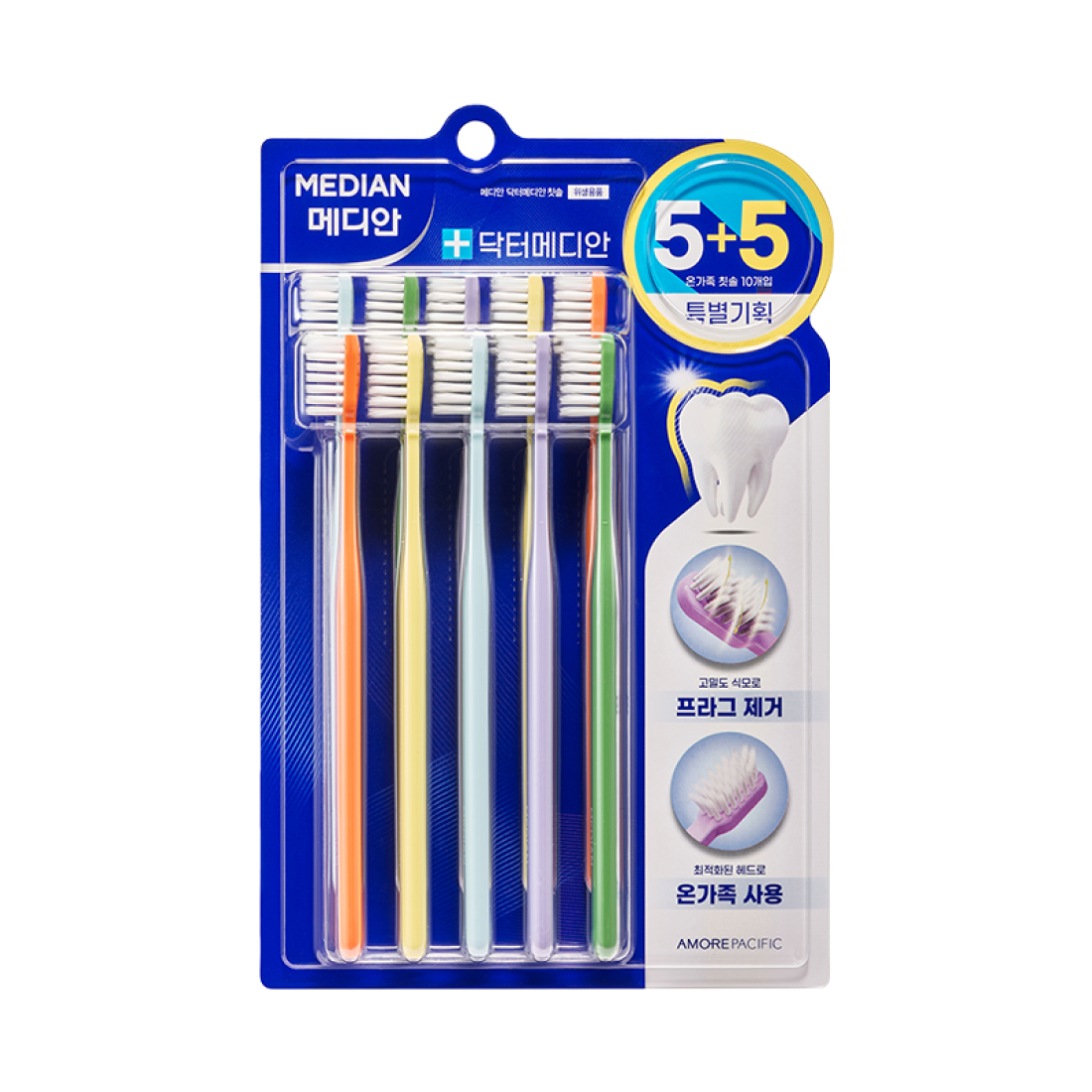 닥터메디안 칫솔 5+5입 상품 이미지 1