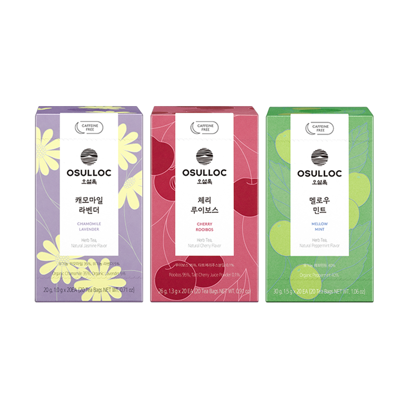 NEW허브티 20입 (멜로우 민트/캐모마일 라벤더/ 체리 루이보스) (원산지:상세설명참조)