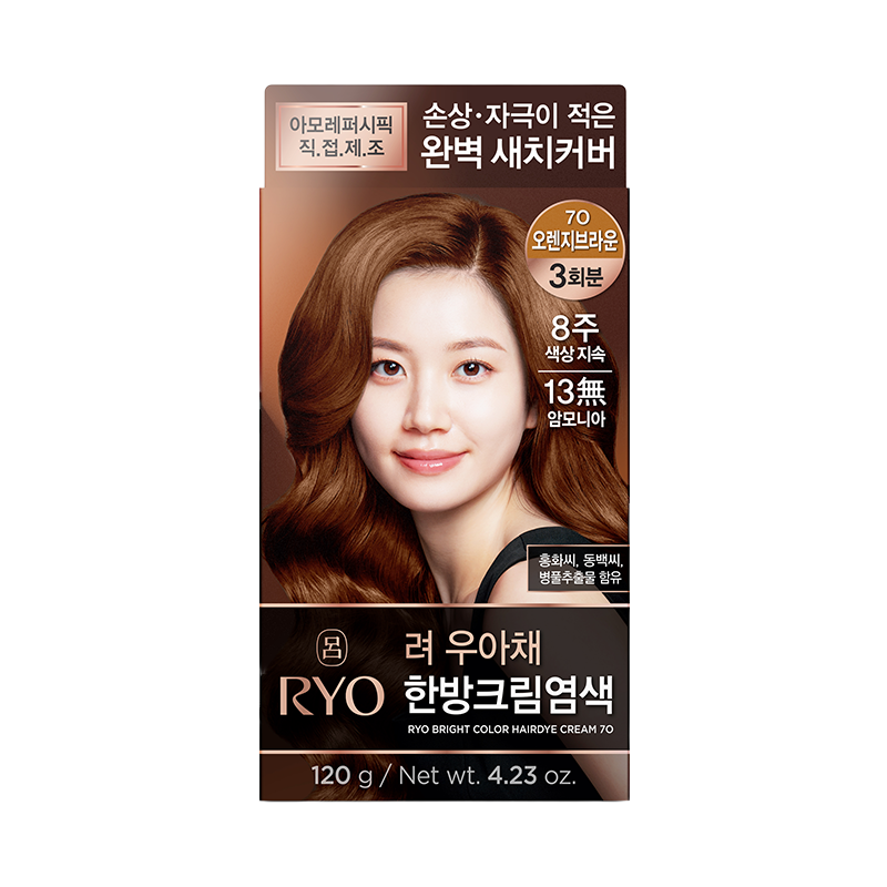 려 우아채멋내기새치크림 오렌지브라운7O