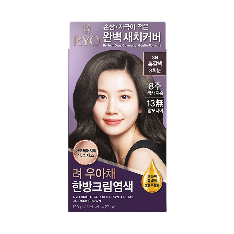 려 우아채멋내기새치크림 흑갈색3N