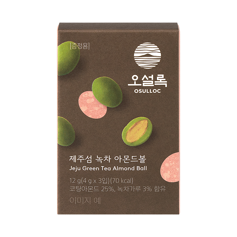 제주섬 녹차 아몬드볼 3입